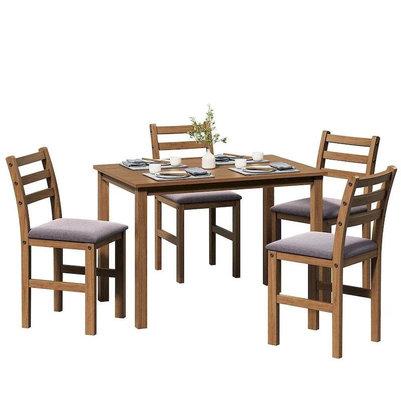 Juegos de pub de 5 piezas, elegante juego de mesa de comedor con 4 sillas tapizadas