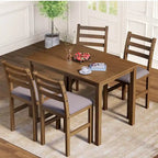 Juegos de pub de 5 piezas, elegante juego de mesa de comedor con 4 sillas tapizadas