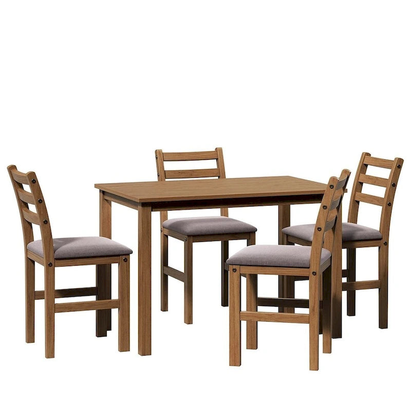 Juegos de pub de 5 piezas, elegante juego de mesa de comedor con 4 sillas tapizadas