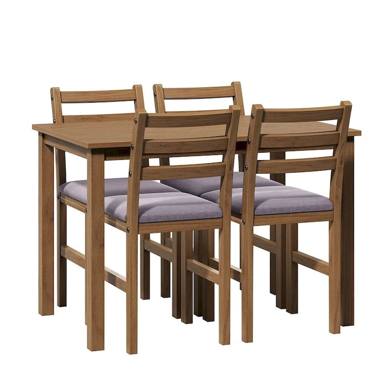 Juegos de pub de 5 piezas, elegante juego de mesa de comedor con 4 sillas tapizadas