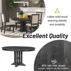 Mesa de comedor de granja Mesa redonda extensible para cocina, comedor