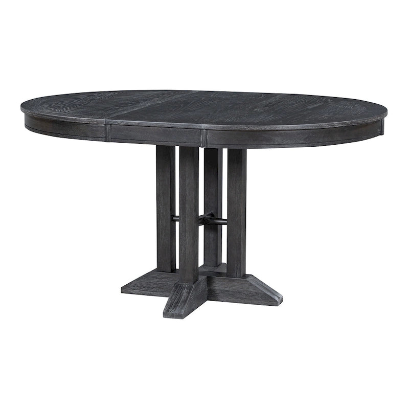 Mesa de comedor de granja Mesa redonda extensible para cocina, comedor