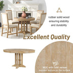 Mesa de comedor de granja Mesa redonda extensible para cocina, comedor