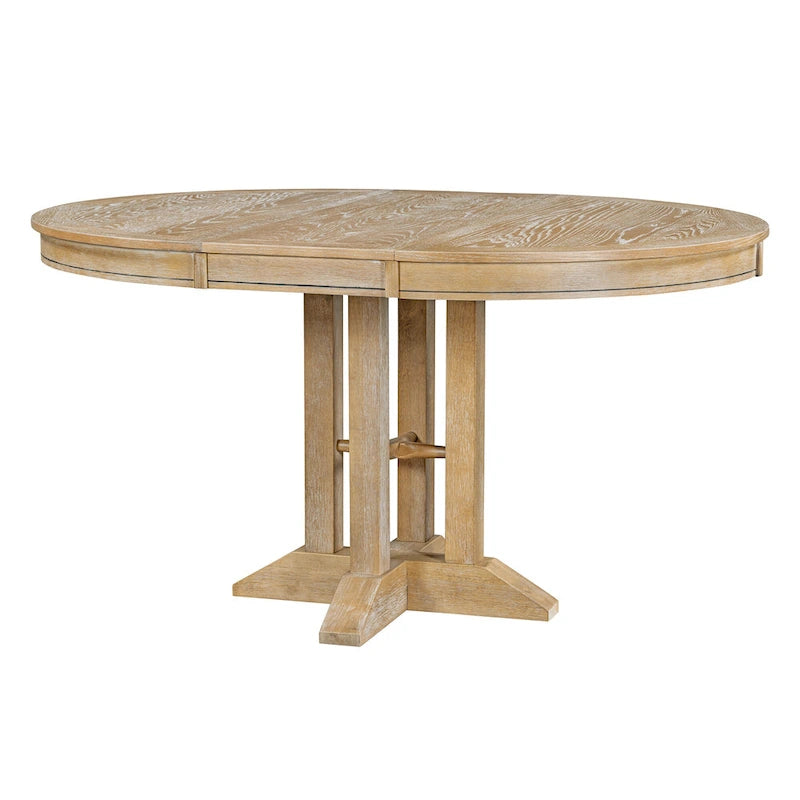 Mesa de comedor de granja Mesa redonda extensible para cocina, comedor
