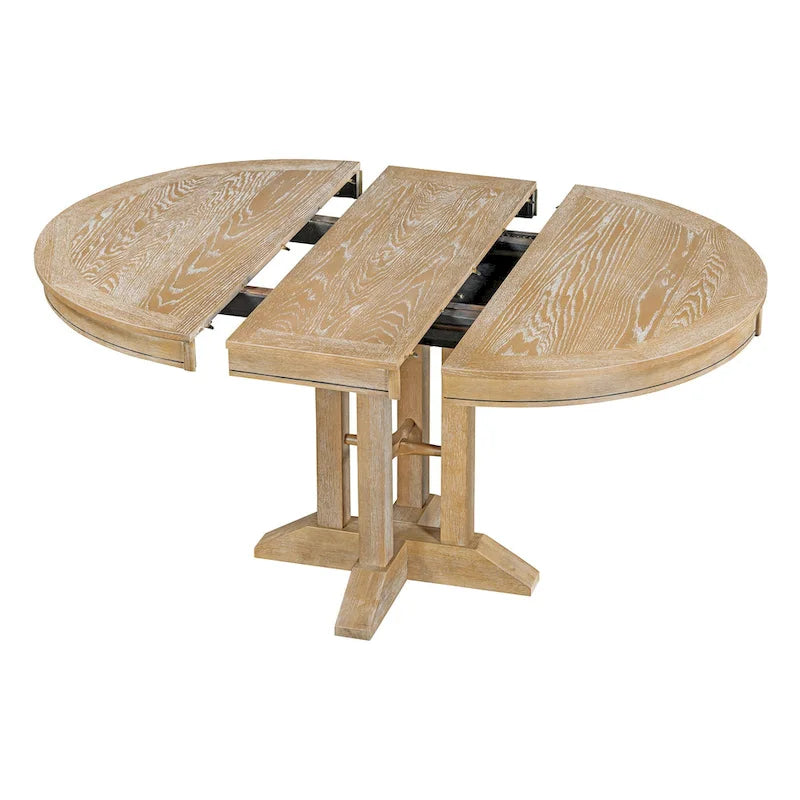 Mesa de comedor de granja Mesa redonda extensible para cocina, comedor