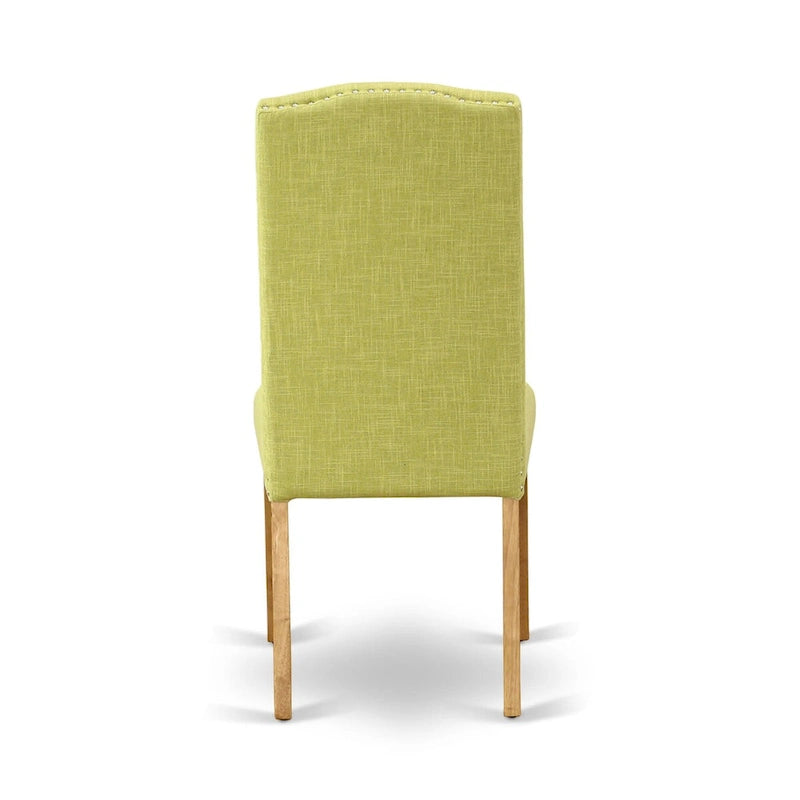 Juego de comedor de 3 piezas de lino verde lima y roble, para 2 personas