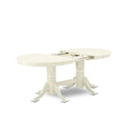 Juego de comedor para 9 personas Linen White y Cream con sillas Parson