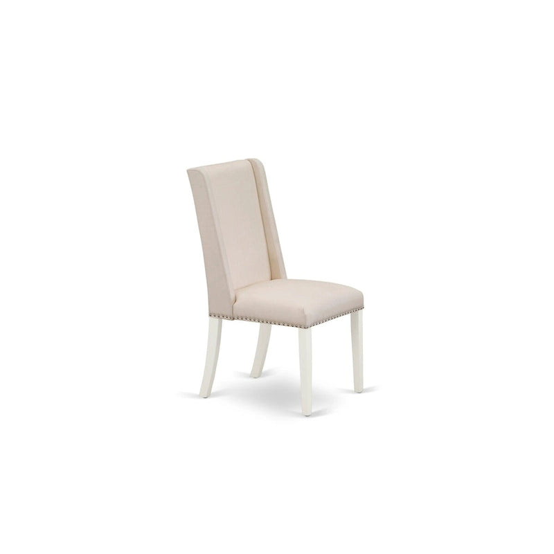Juego de comedor para 9 personas Linen White y Cream con sillas Parson