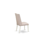 Juego de comedor para 9 personas Linen White y Cream con sillas Parson