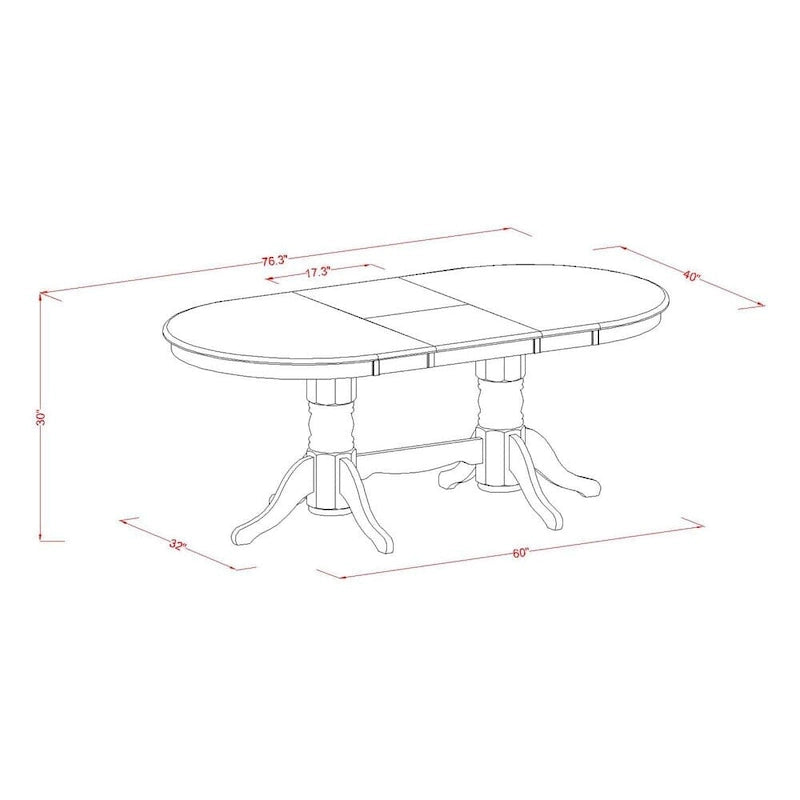 Juego de comedor para 9 personas Linen White y Cream con sillas Parson