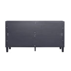 Aparador de 4 puertas negro de 60", estilo oriental, 1 unidad