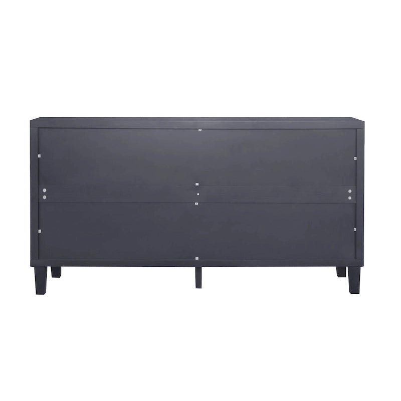 Aparador de 4 puertas negro de 60", estilo oriental, 1 unidad