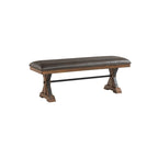 Banco de pino acolchado marrón, asiento individual