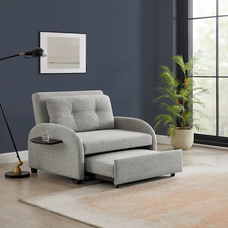Cama convertible ancha tapizada Scarboro Grey