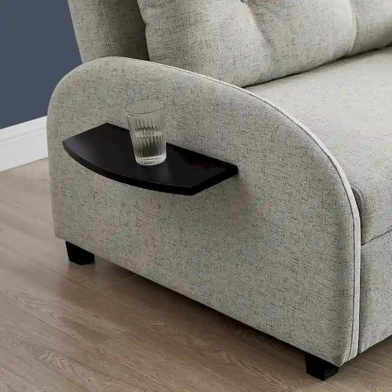 Cama convertible ancha tapizada Scarboro Grey