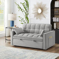 Sofá Cama Biplaza Convertible de Terciopelo Gris / Negro / Azul / Gris Topo, 4 en 1, Capacidad 250 kg