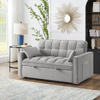 Sofá Cama Biplaza Convertible de Terciopelo Gris / Negro / Azul / Gris Topo, 4 en 1, Capacidad 250 kg