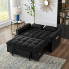 Sofá Cama Biplaza Convertible de Terciopelo Gris / Negro / Azul / Gris Topo, 4 en 1, Capacidad 250 kg