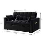 Sofá Cama Biplaza Convertible de Terciopelo Gris / Negro / Azul / Gris Topo, 4 en 1, Capacidad 250 kg