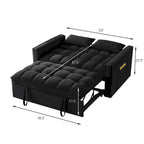 Sofá Cama Biplaza Convertible de Terciopelo Gris / Negro / Azul / Gris Topo, 4 en 1, Capacidad 250 kg