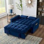 Sofá Cama Biplaza Convertible de Terciopelo Gris / Negro / Azul / Gris Topo, 4 en 1, Capacidad 250 kg