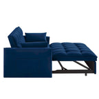 Sofá Cama Biplaza Convertible de Terciopelo Gris / Negro / Azul / Gris Topo, 4 en 1, Capacidad 250 kg