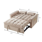 Sofá Cama Biplaza Convertible de Terciopelo Gris / Negro / Azul / Gris Topo, 4 en 1, Capacidad 250 kg