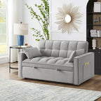 Sofá Cama Biplaza Convertible de Terciopelo Gris / Negro / Azul / Gris Topo, 4 en 1, Capacidad 250 kg
