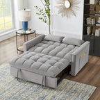 Sofá Cama Biplaza Convertible de Terciopelo Gris / Negro / Azul / Gris Topo, 4 en 1, Capacidad 250 kg