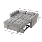 Sofá Cama Biplaza Convertible de Terciopelo Gris / Negro / Azul / Gris Topo, 4 en 1, Capacidad 250 kg