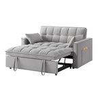 Sofá Cama Biplaza Convertible de Terciopelo Gris / Negro / Azul / Gris Topo, 4 en 1, Capacidad 250 kg