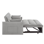 Sofá Cama Biplaza Convertible de Terciopelo Gris / Negro / Azul / Gris Topo, 4 en 1, Capacidad 250 kg