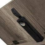 Mesa de comedor gris con alas abatibles, capacidad 2–4 personas