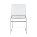 Silla auxiliar de comedor de acrílico transparente y cromado, juego de 2 unidades