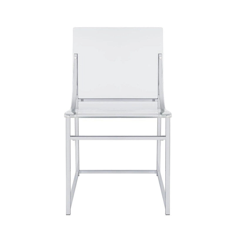 Silla auxiliar de comedor de acrílico transparente y cromado, juego de 2 unidades