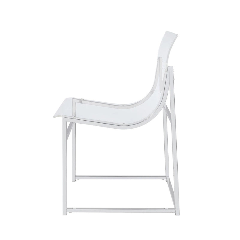 Silla auxiliar de comedor de acrílico transparente y cromado, juego de 2 unidades