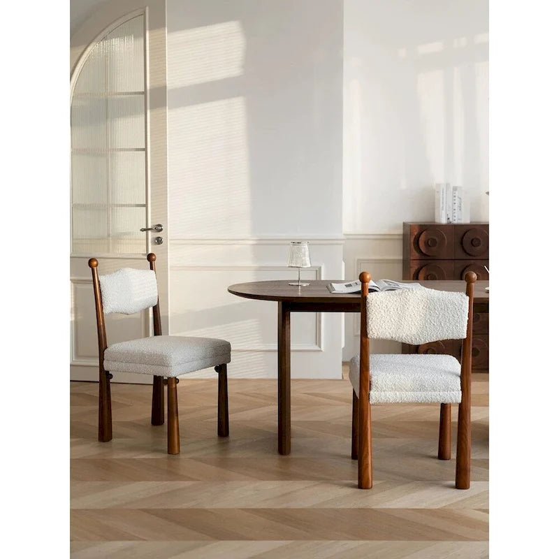Silla de comedor White Teddy / Blanco Negro / Verde Terciopelo con respaldo ondulado, juego de 2