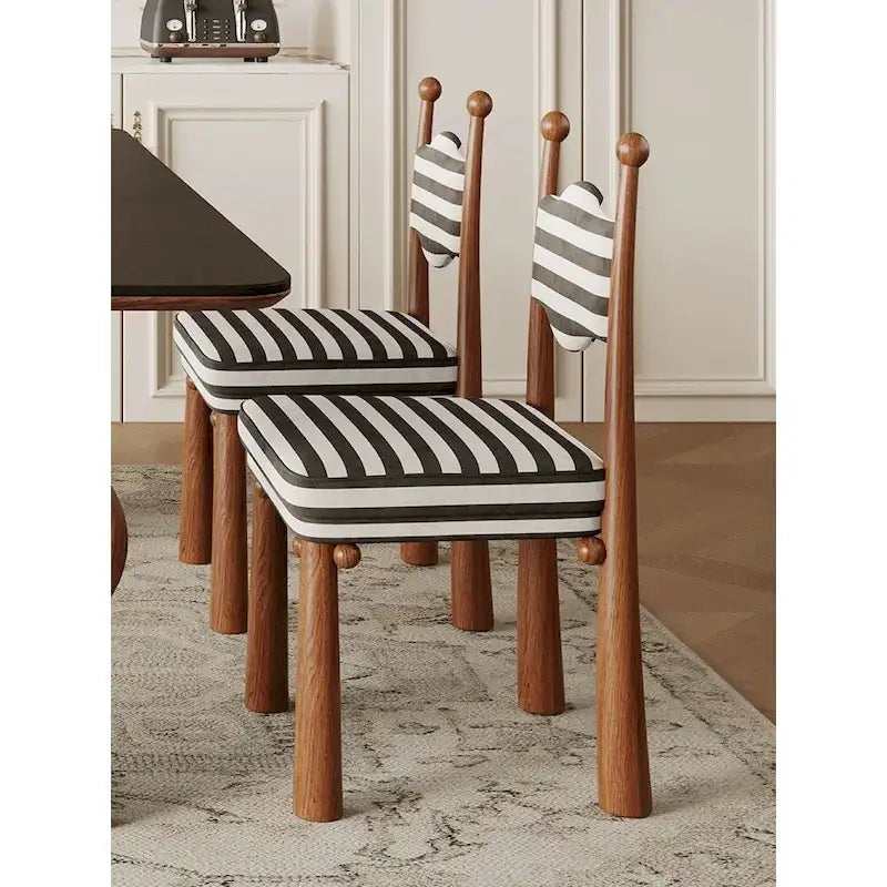 Silla de comedor White Teddy / Blanco Negro / Verde Terciopelo con respaldo ondulado, juego de 2