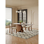 Silla de comedor White Teddy / Blanco Negro / Verde Terciopelo con respaldo ondulado, juego de 2