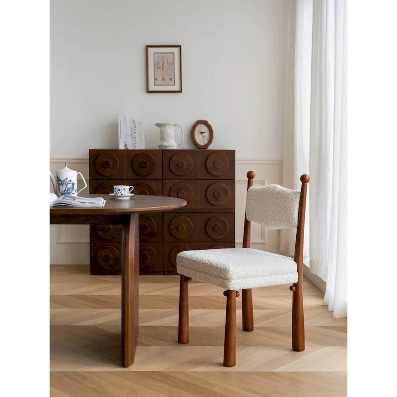 Silla de comedor White Teddy / Blanco Negro / Verde Terciopelo con respaldo ondulado, juego de 2