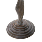 Mesa Auxiliar de Patas en Espiral Tallada con Flores Marrones, 1 Pieza