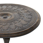 Mesa Auxiliar de Patas en Espiral Tallada con Flores Marrones, 1 Pieza