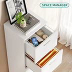 Archivador vertical blanco de 4 cajones, con cerradura, 1 persona